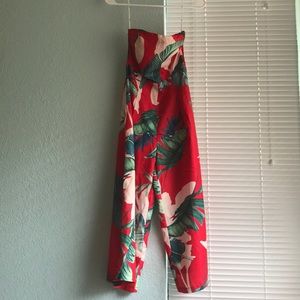 Lulu’s Tropical Strapless Jumpsuit